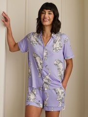 Chelsea Peers Lotus Tiger Print Short Pyjamas Set - صورة 2 من 5