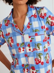 Chelsea Peers Berries & Gingham Print Long Pyjamas Set - Image 2 of 5