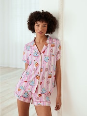 Chelsea Peers Pink Cake Print Short Pyjamas Set - Image 5 of 7