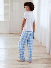 Chelsea Peers Kiss Print Gingham Long Pyjamas Set - Image 2 of 5