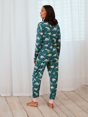 Chelsea Peers Green Maternity Dinosaur Print Long Pyjamas Set - Image 3 of 5