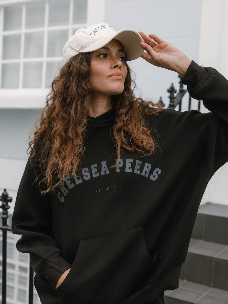 Chelsea Peers Black Scuba Printed Logo Hoodie - Image 5 of 5