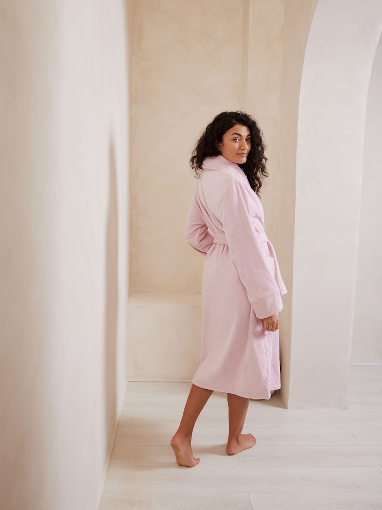 Chelsea Peers Pink 100% Cotton Towelling Dressing Gown - Image 2 of 5