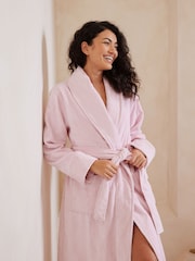 Chelsea Peers Pink 100% Cotton Towelling Dressing Gown - Image 3 of 5