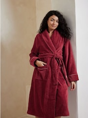 Chelsea Peers Red 100% Cotton Towelling Dressing Gown - Image 4 of 5
