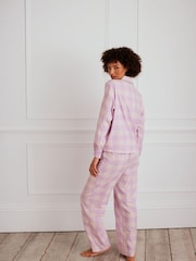 Chelsea Peers 100% Cotton Gingham Frill Long Pyjamas Set - Image 3 of 5