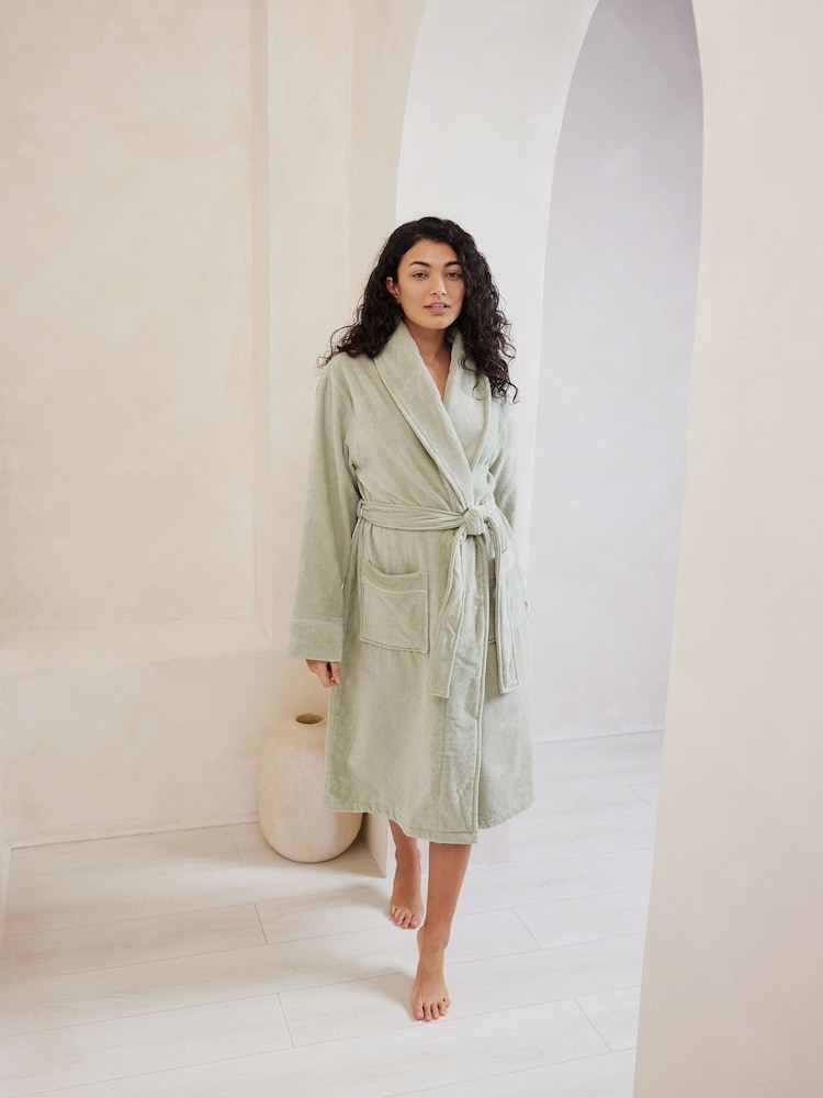 Chelsea Peers Green 100% Cotton Towelling Dressing Gown - Image 1 of 5
