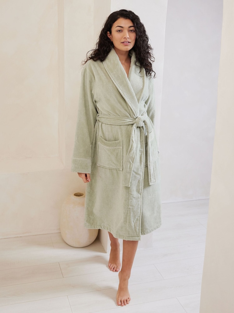 Verde - Chelsea Peers 100% Cotton Towelling Dressing Gown - Imagen 1 de 5 Verde - Chelsea Peers 100% Cotton Towelling Dressing Gown - Imagen 1 de 5