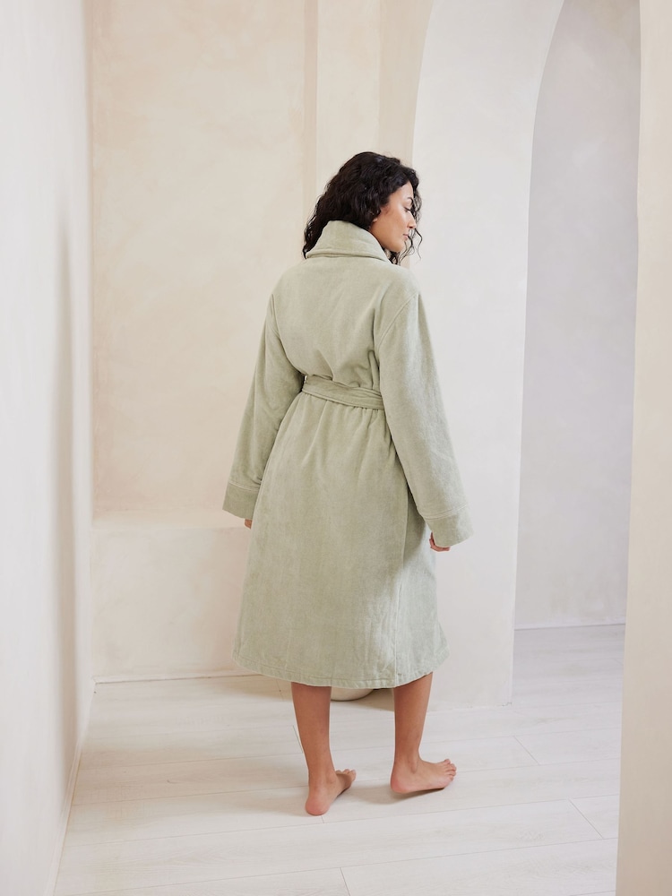 Chelsea Peers Green 100% Cotton Towelling Dressing Gown - Image 2 of 5