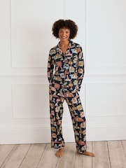 Chelsea Peers Dogs Night In Print Long Pyjamas Set - Imagen 1 de 5
