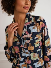 Chelsea Peers Dogs Night In Print Long Pyjamas Set - Imagen 2 de 5