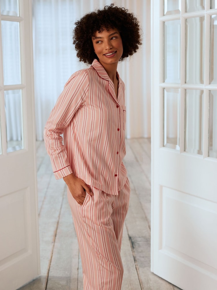 Chelsea Peers Reddish Pink Long Pyjamas Sets - Image 2 of 5 Chelsea Peers Reddish Pink Long Pyjamas Sets - Image 2 of 5