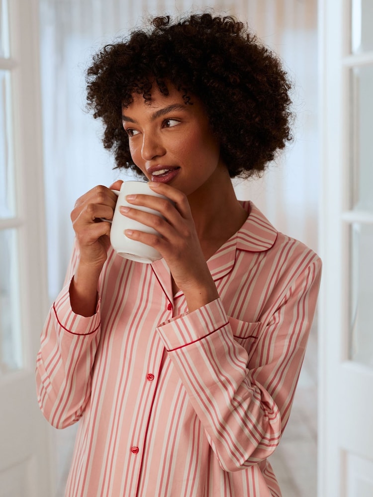 Chelsea Peers Reddish Pink Long Pyjamas Sets - Image 5 of 5 Chelsea Peers Reddish Pink Long Pyjamas Sets - Image 5 of 5