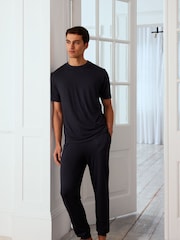 Chelsea Peers Blue Crew Neck Short Pyjamas Set - Image 1 of 3