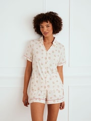 Chelsea Peers White Short Pyjamas Strawberry Print Long Pyjamas Set - Image 5 of 5