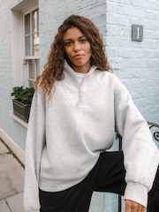 Chelsea Peers Grey Scuba Quarter Zip Sweatshirt - Image 2 of 5