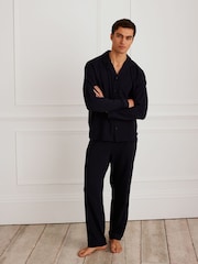 Chelsea Peers Blue 100% Organic Cotton Button Up Long Pyjamas Set - Image 1 of 4