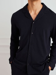 Chelsea Peers Blue 100% Organic Cotton Button Up Long Pyjamas Set - Image 2 of 4