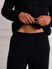 Chelsea Peers Blue 100% Organic Cotton Button Up Long Pyjamas Set - Image 3 of 4