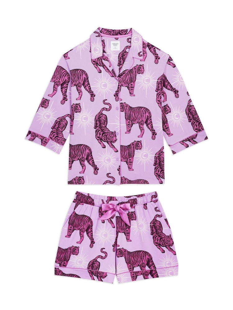 Chelsea Peers Mystic Tiger Print Short Pyjamas Set - صورة 1 من 3