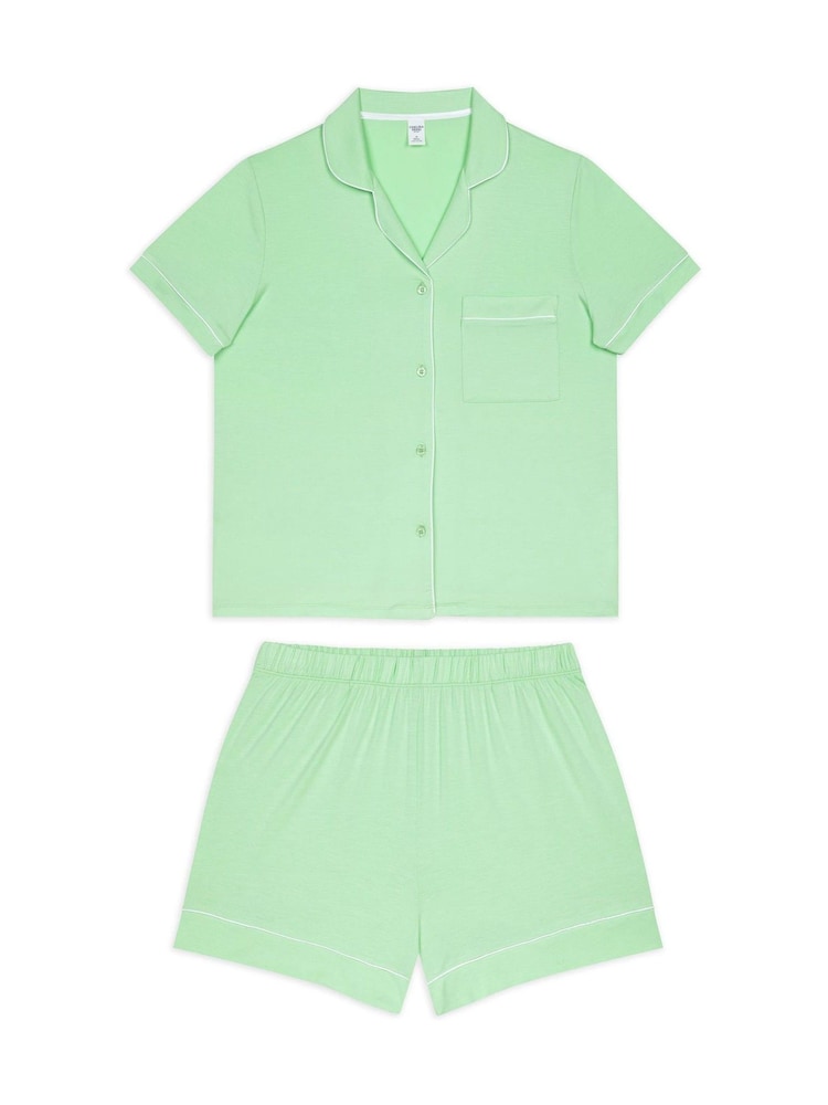 Verde - Chelsea Peers TENCEL™ Modal Short Button Up Pyjamas Set - Imagen 1 de 3