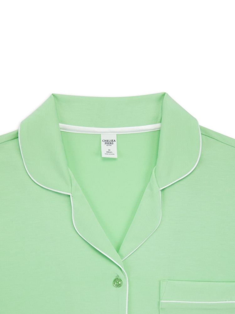 Verde - Chelsea Peers TENCEL™ Modal Short Button Up Pyjamas Set - Imagen 3 de 3