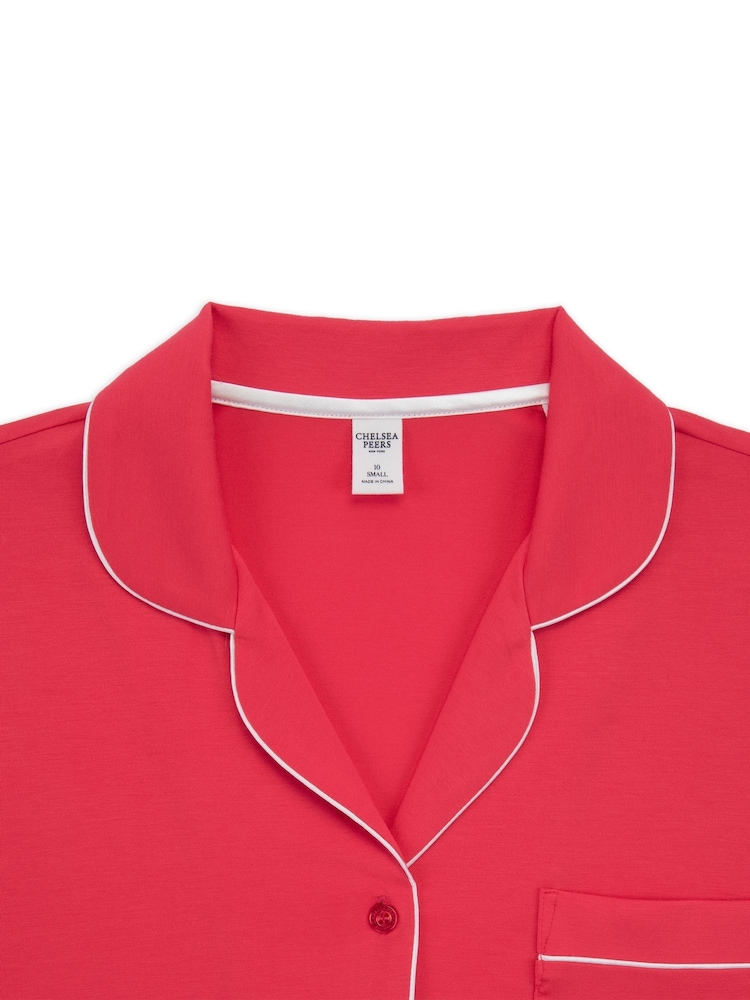 Roze - Chelsea Peers TENCEL™ Modal Short Button Up Pyjamas Set - Image 3 of 3