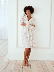 Chelsea Peers White Fleece Strawberry Print Dressing Gown - Image 1 of 5