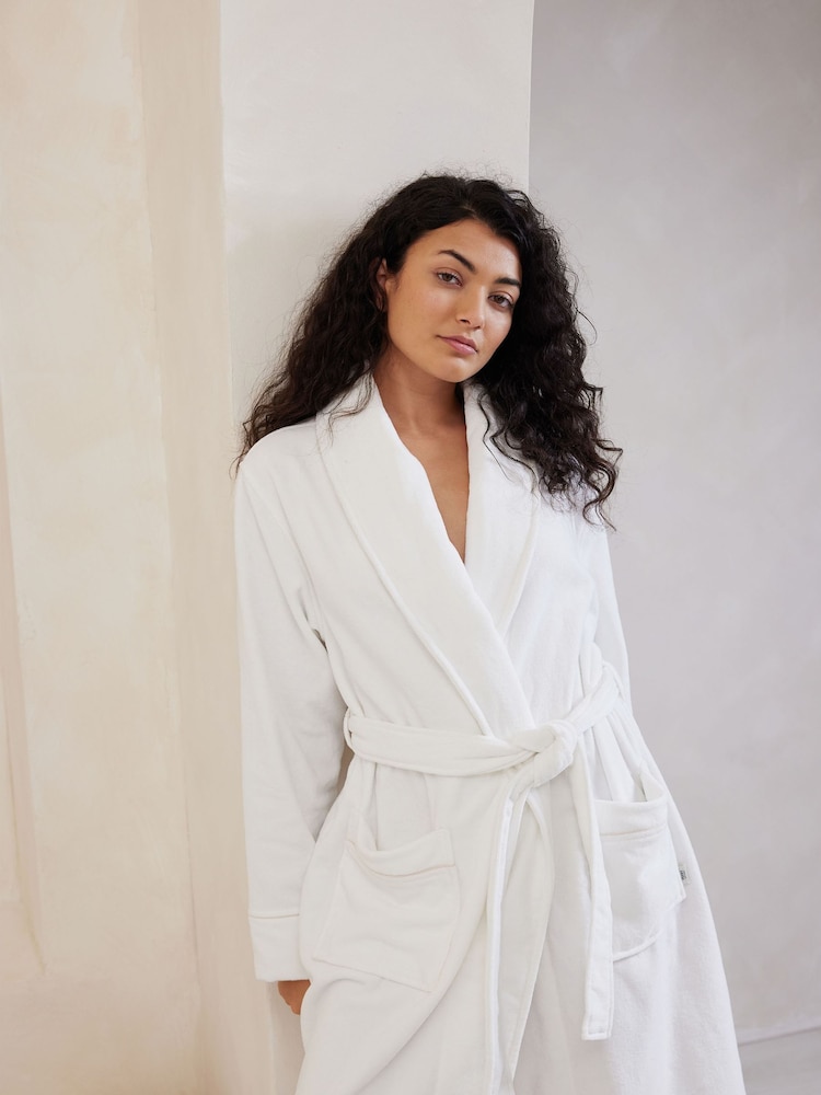 Chelsea Peers White 100% Cotton Towelling Dressing Gown - Image 4 of 4