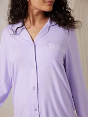 Chelsea Peers Purple TENCEL™ Modal Long Button Up Pyjamas Set - Image 3 of 5