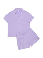 Chelsea Peers Purple TENCEL™ Modal Short Button Up Pyjamas Set - Image 2 of 3