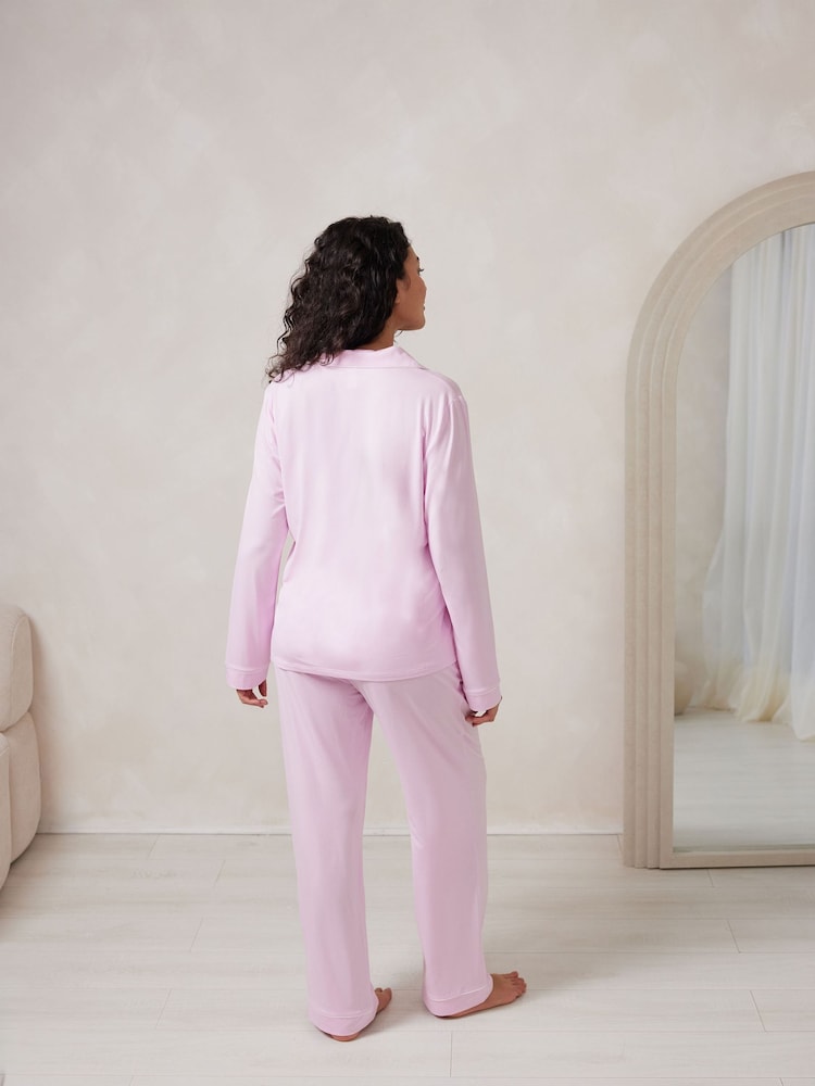 Rosa - Chelsea Peers TENCEL™ Modal Long Button Up Pyjamas Set - Imagen 2 de 5