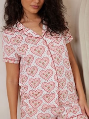 Chelsea Peers White Playful Print Short Pyjamas Set - Image 4 of 5