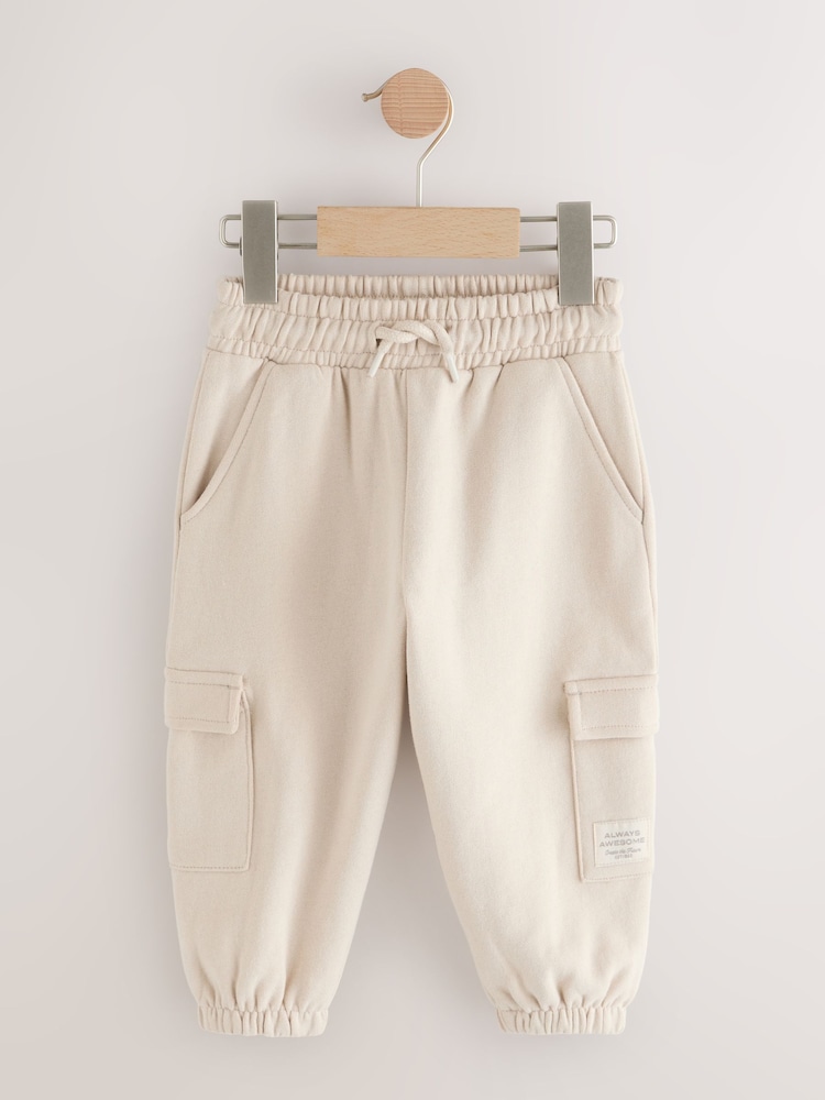 Ecru Soft Touch Jersey Utility Joggers (3mths-7yrs) - Image 1 of 4
