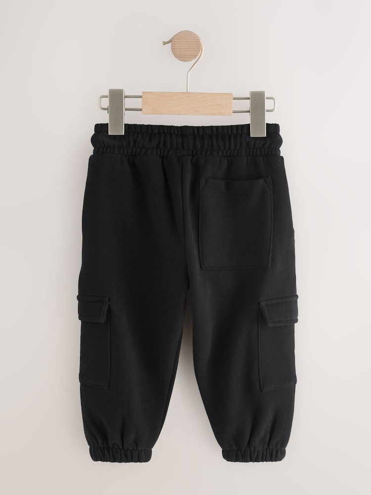 Black Soft Touch Jersey Utility Joggers (3mths-7yrs) - Image 2 of 4
