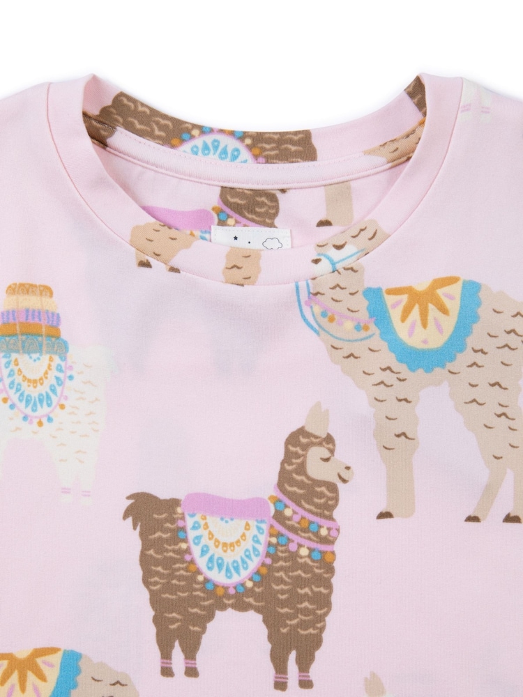 Chelsea Peers Pink Kids Print Long Pyjamas Set - Image 2 of 3