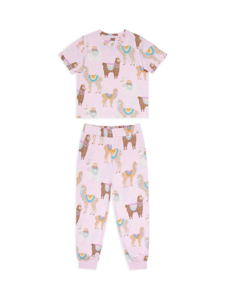 Chelsea Peers Pink Kids Print Long Pyjamas Set - Image 3 of 3