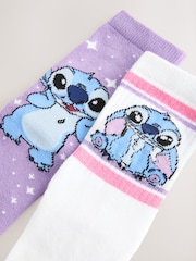 Purple Cotton Rich Lilo and Stich Ankle Socks 2 Pack - Image 2 of 3
