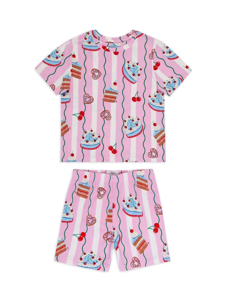 Chelsea Peers Kids Cake Print Short Pyjamas Set - صورة 2 من 3 Chelsea Peers Kids Cake Print Short Pyjamas Set - صورة 2 من 3