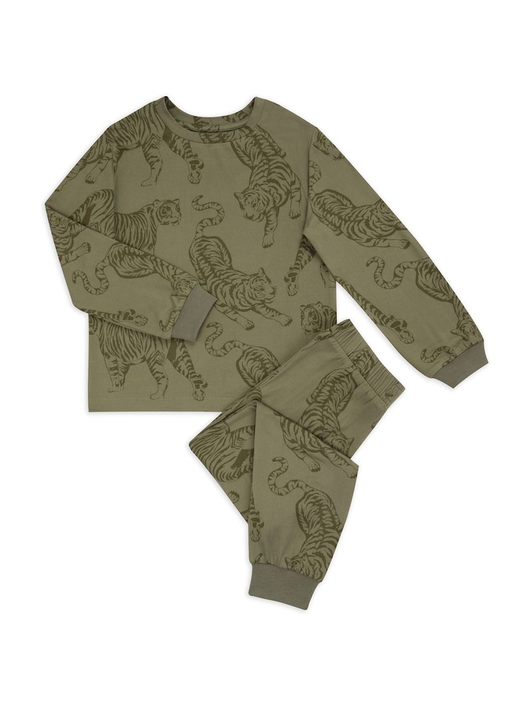 Chelsea Peers Kids Tiger Print Long Pyjamas Set - صورة 2 من 3