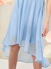 Lipsy Blue Halter Bubble Waist Occasion Dress (7-16yrs) - Image 4 of 5