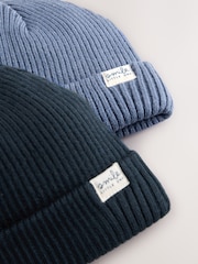 modra - 2 Pack Baby Beanie Knitted Hats (0mths-2yrs) - Slika 4 iz 5