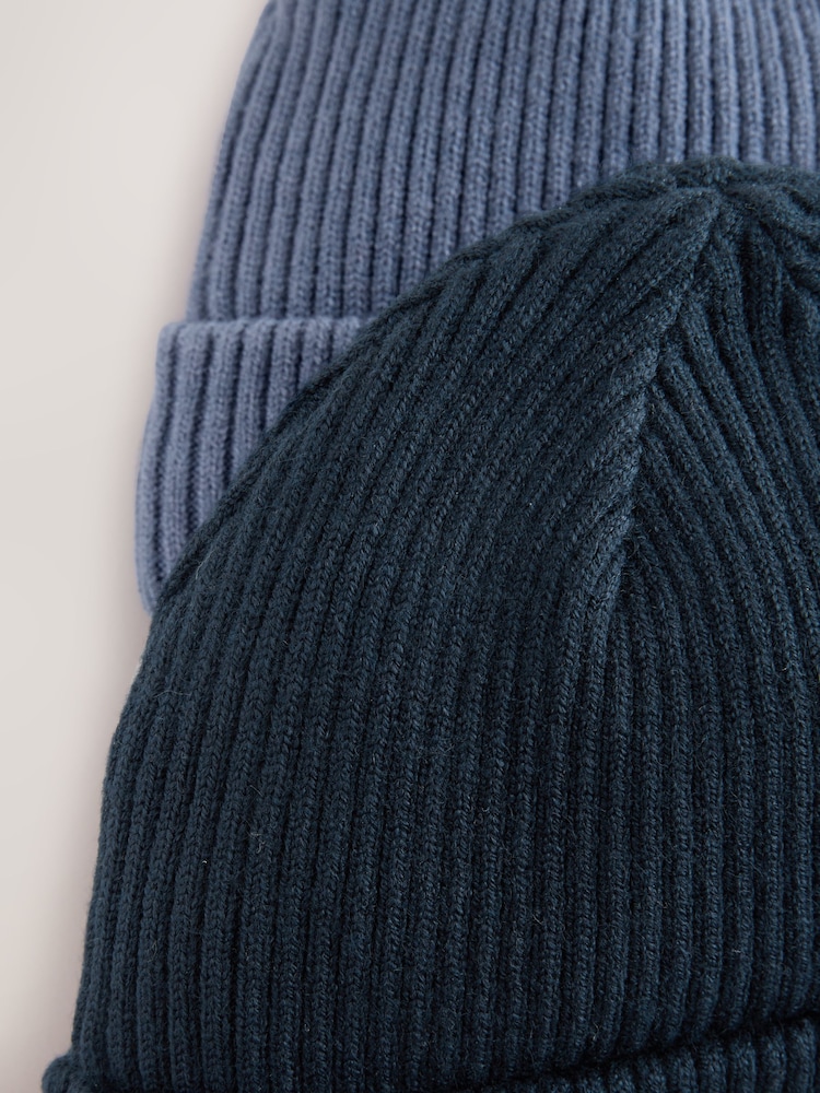 modra - 2 Pack Baby Beanie Knitted Hats (0mths-2yrs) - Slika 5 iz 5