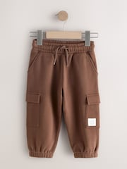 Chocolate Brown Soft Touch Jersey Utility Joggers (3mths-7yrs) - Image 1 of 4