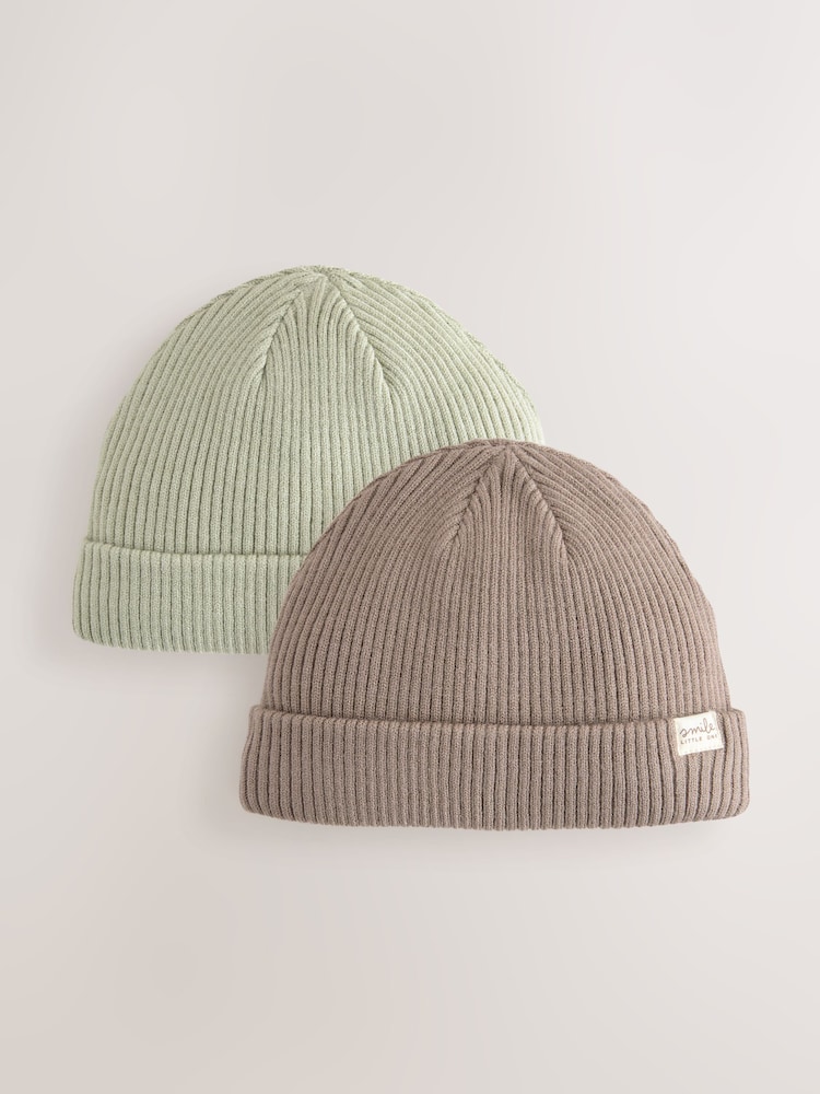 Minerals 2 Pack Baby Beanie Knitted Hats (0mths-2yrs) - Image 1 of 5 Minerals 2 Pack Baby Beanie Knitted Hats (0mths-2yrs) - Image 1 of 5