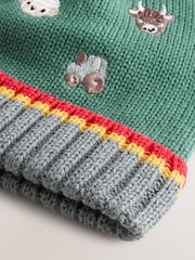Blue Farmyard Baby Knitted Beanie Hat (0mths-2yrs) - Image 2 of 3