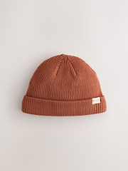 Rust Baby Ribbed Beanie Hat (0mths-2yrs) - Image 1 of 3