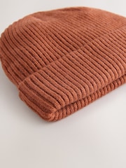 Rust Baby Ribbed Beanie Hat (0mths-2yrs) - Image 2 of 3