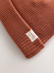 Rust Baby Ribbed Beanie Hat (0mths-2yrs) - Image 3 of 3