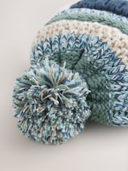 Green/Blue Baby Knitted Hat With Pom (0mths-2yrs) - Image 3 of 3